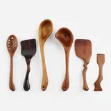 Utensils, set of six by Leland Swennes, c. 1965, various woods, sold Mar 2023