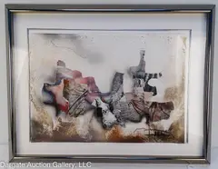 Untitled by László Dús, Mixed Media painting/collage. Signed lower right; Signed lower right, offered Dec 2023