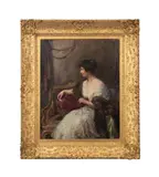 Untitled - Portrait of a Lady - circa 1910 by Charles Allan Cooke, oil on canvas, sold Mar 2025