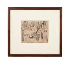Passaic River by Oscar Florianus Bluemner, crayon on paper, sold Mar 2025