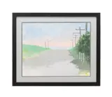 Untitled - Sunset on the Road Landscape - 1978 by Peter Watts, mixed media on paper, sold Mar 2025