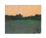 Untitled - Sunset Field Landscape by Peter Watts, crayon and mixed media on paper, sold Mar 2025