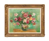 Roses" - 1941 by Maurice Sterne, oil on wood panel, sold Mar 2025
