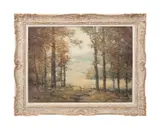 Untitled - Forest Landscape Pathway - 20th century by Frank Loven, oil on canvas, sold May 2025