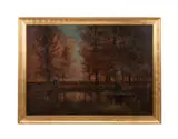 Untitled - Fall Landscape by Franklin DeHaven, oil on canvas, sold May 2025