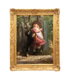 Friends" - late 19th century by Alfred David Bastin, oil on canvas, sold May 2025