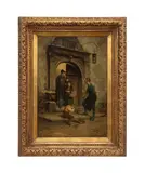 Untitled - Outdoor Town Scene by Théodore Gérard, oil on canvas, sold May 2025