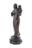Mother and Child" - 1917 by Paul Manship, 1961, bronze with brown patina and parcel gilding, sold May 2025