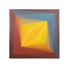 Untitled - Geometric Rainbow by Doris Marie Leeper, oil on canvas, sold Jun 2025