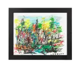 Untitled - Abstract Landscape by Steve Lyall Penley, acrylic and mixed media on paper, sold Jun 2025