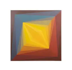 Untitled - Geometric Rainbow by Doris Marie Leeper, oil on canvas, sold Jun 2025
