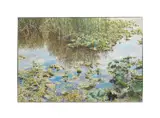 born 1937). "Summer Pond II" -1988 by Bruce Marsh, oil on canvas, sold Jun 2025