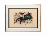 Le Belier Fleuri" (The Flowery Ram) from Derriere le Miroir by Joan Miró, lithograph on Arches paper, sold Jun 2025