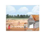 Cotton House" - undated by Zelle Manning, acrylic on canvas artist board, sold Jun 2025