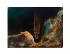 Birth of Fire by Leonardo M. Nierman, acrylic on masonite, sold Jun 2025