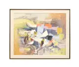Jeux de Rubans" - 1976 by Léon Bellefleur, oil on canvas, sold Jun 2025