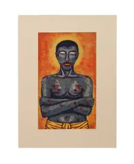 Tattoo" - 1994 by Alison Saar, lithograph on Arches paper, sold Jun 2025