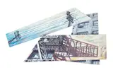 Linear" - 1986 by Joe Amrhein, oil on canvas layered to create one building, sold Jun 2025