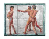 Competition" diptych - 1985 by David Moriarty, oil on canvas, sold Jun 2025