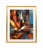 Magic Fire" (Fuego Magico) by Leonardo M. Nierman, acrylic on masonite, sold Jun 2025