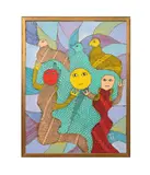 Untitled - Abstract Figural - 2003 by Levoy Exil, oil on canvas, sold Jun 2025