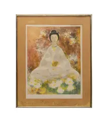 The Blossoms" - 1970 by Vũ Cao Đàm, lithograph on paper, sold Jun 2025
