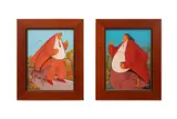 Well Dressed Fish Walking Dog" - 1995 by Andre Blaise, oil on board, sold Jun 2025