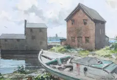 Untitled by Gordon Grant, Watercolor "Boat at Shore", sold Sep 2022