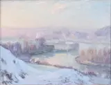Impressionist Landscape Painting by Gustaf Albert, oil on canvas, sold Dec 2022