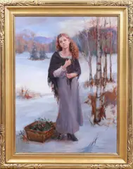 Painting "Winter by Lynn Sanguedolce, oil on canvas, sold Dec 2022