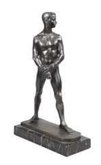 Untitled by Otto Thiem, bronze nude sculpture of a man, sold Jan 2023