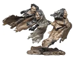 Untitled by Mark Hopkins, bronze sculpture titled "Broken Treaty", sold Mar 2023