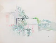 Pink Hibiscus by Stephen Scott Young, watercolor on paper, sold Mar 2023