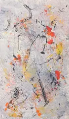 Abstract Splatter Painting by Dennis Sakelson, oil on board, sold Feb 2023