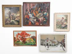 (5) Paintings by Florence Gibson, oil on canvas, sold Feb 2023