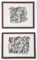 (2) lithographs by Oskar Kokoschka, lithograph on paper, sold Feb 2023