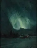 painting "The Northern Lights by Sydney Laurence, oil on canvas board, sold Feb 2020