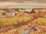 Muskoka Farm by A. Y. Jackson, oil on canvas, sold Jun 2022