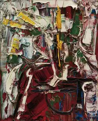 Polyvalencia (1961) by Jean Paul Riopelle, oil on canvas, sold Jun 2022