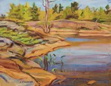 Lagoon, Georgian Bay (1956) by A. Y. Jackson, oil on panel, sold Jun 2022
