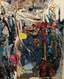 D'avantage d'oiseaux (1967) by Jean Paul Riopelle, litho collage laid on canvas, sold Jun 2022