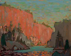 Petawawa Gorges (1916) by Tom Thomson, oil on panel, sold Dec 2022