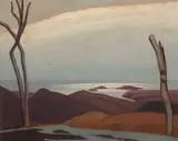 North Shore, Lake Superior by Lawren Harris, oil on beaverboard, sold Dec 2022