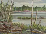 Beaver Lake, Eganville, Ontario by A. Y. Jackson, oil on canvas, sold Jun 2023