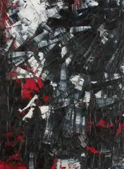 Sans titre, 1953 by Jean Paul Riopelle, oil on canvas, sold Jun 2023