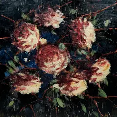 Untitled by Tony Scherman, oil and encaustic on canvas, sold Jun 2023