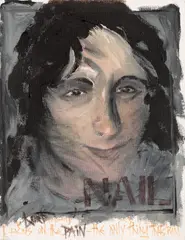 Nail-Head of Trent Reznor by David Bowie, oil and mixed media on canvas, sold Jun 2023