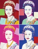 Queen Elizabeth II of the United Kingdom, from Reigning Queens, 1985 (F&S II.334-337) by Andy Warhol, four colour silkscreens on Lenox Museum board, sold Jun 2023