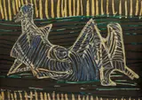 Reclining Figure. 1949 (TEX 21.1:S2) by Henry Moore, five colour serigraph on artificial silk, sold Jun 2023
