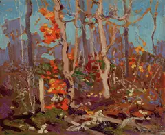 Ragged Oaks, 1916 by Tom Thomson, oil on panel, sold Jun 2023